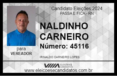 Candidato NALDINHO CARNEIRO 2024 - PASSA E FICA - Eleições