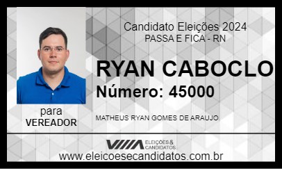 Candidato RYAN CABOCLO 2024 - PASSA E FICA - Eleições