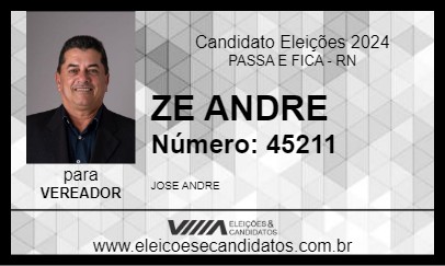 Candidato ZE ANDRE 2024 - PASSA E FICA - Eleições