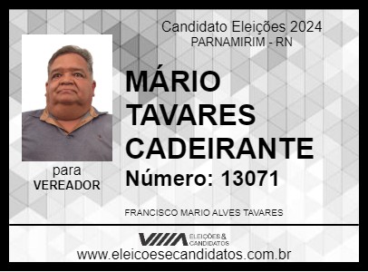 Candidato MÁRIO TAVARES CADEIRANTE 2024 - PARNAMIRIM - Eleições