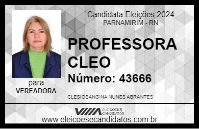 Candidato PROFESSORA CLEO 2024 - PARNAMIRIM - Eleições