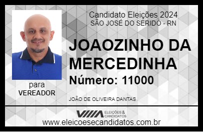 Candidato JOAOZINHO DA MERCEDINHA 2024 - SÃO JOSÉ DO SERIDÓ - Eleições