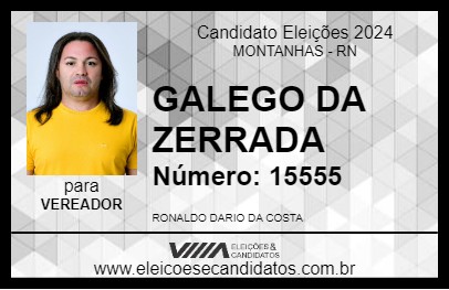 Candidato GALEGO DA ZERRADA 2024 - MONTANHAS - Eleições