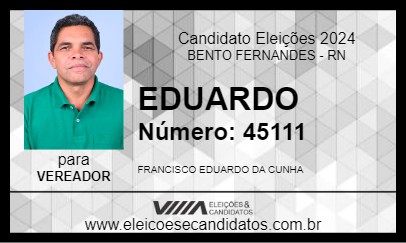 Candidato EDUARDO 2024 - BENTO FERNANDES - Eleições