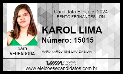 Candidato KAROL LIMA 2024 - BENTO FERNANDES - Eleições