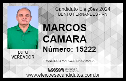 Candidato MARCOS CAMARA 2024 - BENTO FERNANDES - Eleições