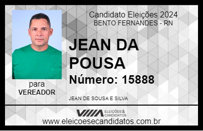 Candidato JEAN DA POUSA 2024 - BENTO FERNANDES - Eleições