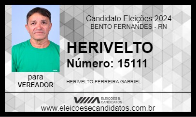 Candidato HERIVELTO 2024 - BENTO FERNANDES - Eleições