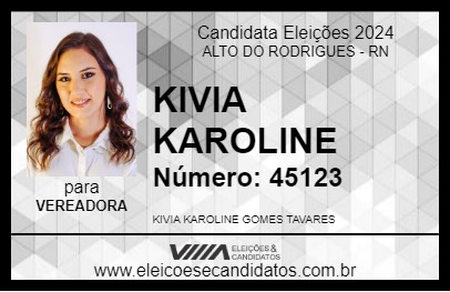 Candidato KIVIA KAROLINE 2024 - ALTO DO RODRIGUES - Eleições