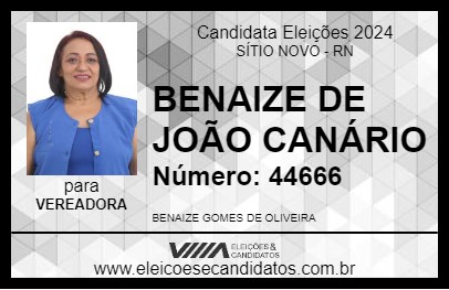 Candidato BENAIZE DE JOÃO CANÁRIO 2024 - SÍTIO NOVO - Eleições