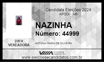 Candidato NAZINHA 2024 - APODI - Eleições