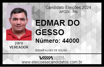 Candidato EDMAR DO GESSO 2024 - APODI - Eleições