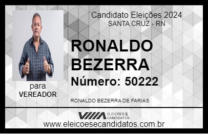 Candidato RONALDO BEZERRA 2024 - SANTA CRUZ - Eleições