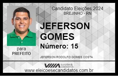 Candidato JEFERSON GOMES 2024 - BREJINHO - Eleições