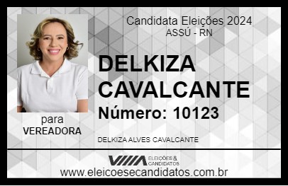 Candidato DELKIZA CAVALCANTE 2024 - ASSÚ - Eleições