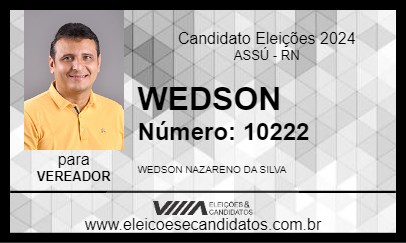 Candidato WEDSON 2024 - ASSÚ - Eleições