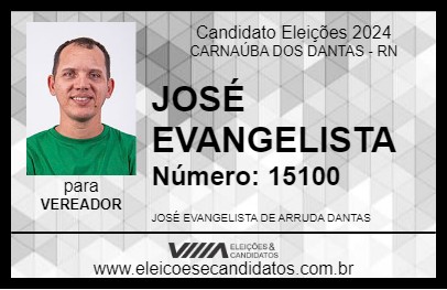 Candidato JOSÉ EVANGELISTA 2024 - CARNAÚBA DOS DANTAS - Eleições