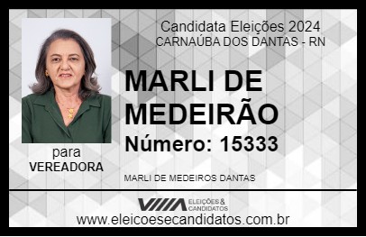 Candidato MARLI DE MEDEIRÃO 2024 - CARNAÚBA DOS DANTAS - Eleições