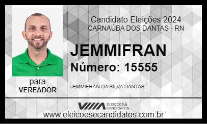 Candidato JEMMIFRAN 2024 - CARNAÚBA DOS DANTAS - Eleições