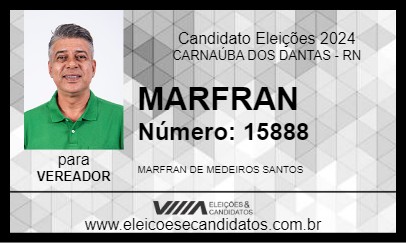 Candidato MARFRAN MEDEIROS 2024 - CARNAÚBA DOS DANTAS - Eleições