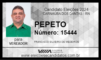 Candidato PEPETO 2024 - CARNAÚBA DOS DANTAS - Eleições