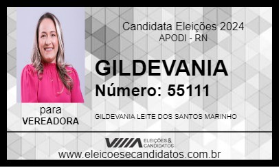 Candidato GILDEVANIA 2024 - APODI - Eleições