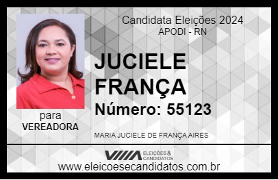 Candidato JUCIELE FRANÇA 2024 - APODI - Eleições