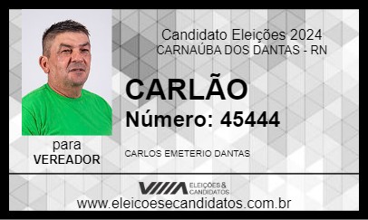 Candidato CARLÃO 2024 - CARNAÚBA DOS DANTAS - Eleições