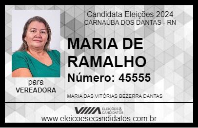 Candidato MARIA DE RAMALHO 2024 - CARNAÚBA DOS DANTAS - Eleições