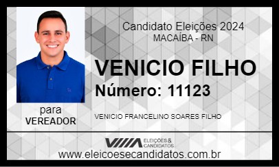 Candidato VENICIO FILHO 2024 - MACAÍBA - Eleições