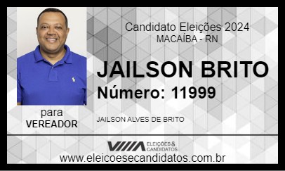 Candidato JAILSON BRITO 2024 - MACAÍBA - Eleições