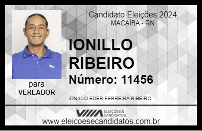 Candidato IONILLO RIBEIRO 2024 - MACAÍBA - Eleições