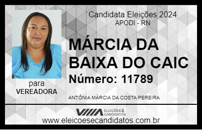 Candidato MÁRCIA DA BAIXA DO CAIC 2024 - APODI - Eleições