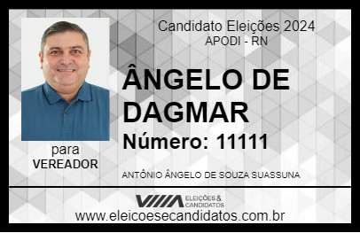 Candidato ÂNGELO DE DAGMAR 2024 - APODI - Eleições