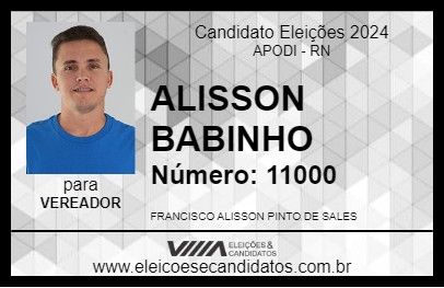 Candidato ALISSON BABINHO 2024 - APODI - Eleições