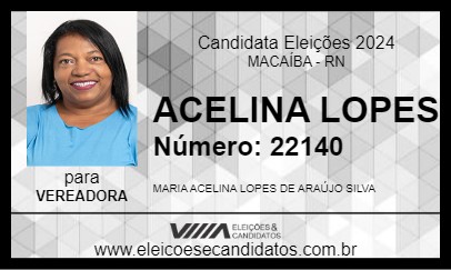 Candidato ACELINA LOPES 2024 - MACAÍBA - Eleições