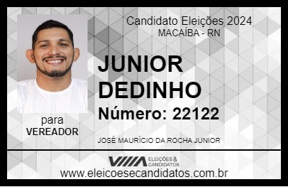 Candidato JUNIOR DEDINHO 2024 - MACAÍBA - Eleições