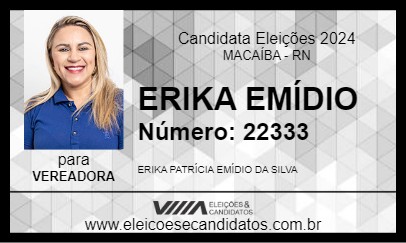 Candidato ERIKA EMÍDIO 2024 - MACAÍBA - Eleições