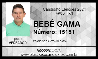 Candidato BEBÉ GAMA 2024 - APODI - Eleições