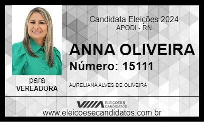 Candidato ANNA OLIVEIRA 2024 - APODI - Eleições