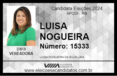 Candidato LUISA NOGUEIRA 2024 - APODI - Eleições