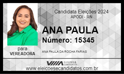 Candidato ANA PAULA 2024 - APODI - Eleições