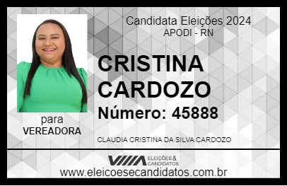 Candidato CRISTINA CARDOZO 2024 - APODI - Eleições