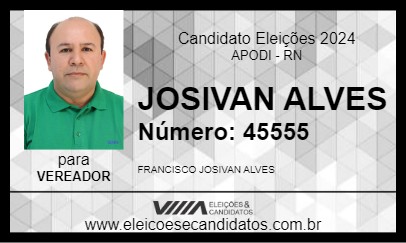 Candidato JOSIVAN ALVES 2024 - APODI - Eleições