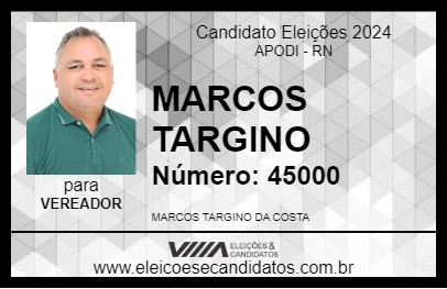 Candidato MARCOS TARGINO 2024 - APODI - Eleições