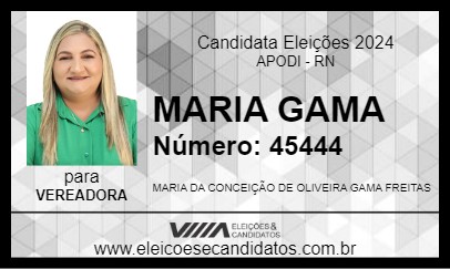 Candidato MARIA GAMA 2024 - APODI - Eleições