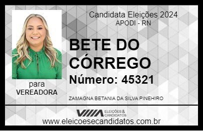 Candidato BETE DO CÓRREGO 2024 - APODI - Eleições