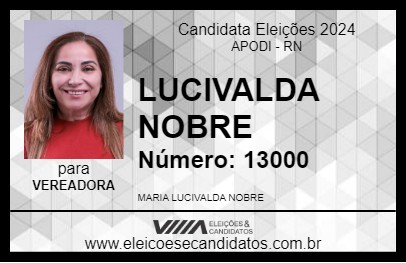 Candidato LUCIVALDA NOBRE 2024 - APODI - Eleições