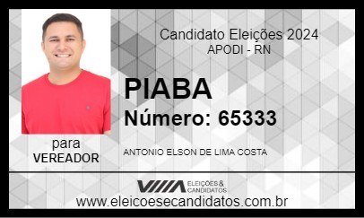 Candidato PIABA 2024 - APODI - Eleições