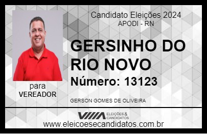 Candidato GERSINHO DO RIO NOVO 2024 - APODI - Eleições